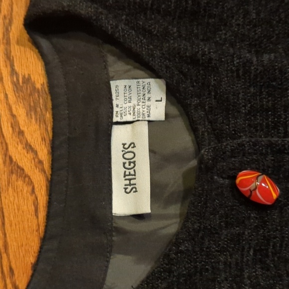 Vtg 90s patchwork bohemian indie Embellished black unique blazer sz L - Picture 6 of 9